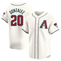 A.Diamondbacks #20 Luis Gonzalez Player White Limited Home Baseball Jerseys