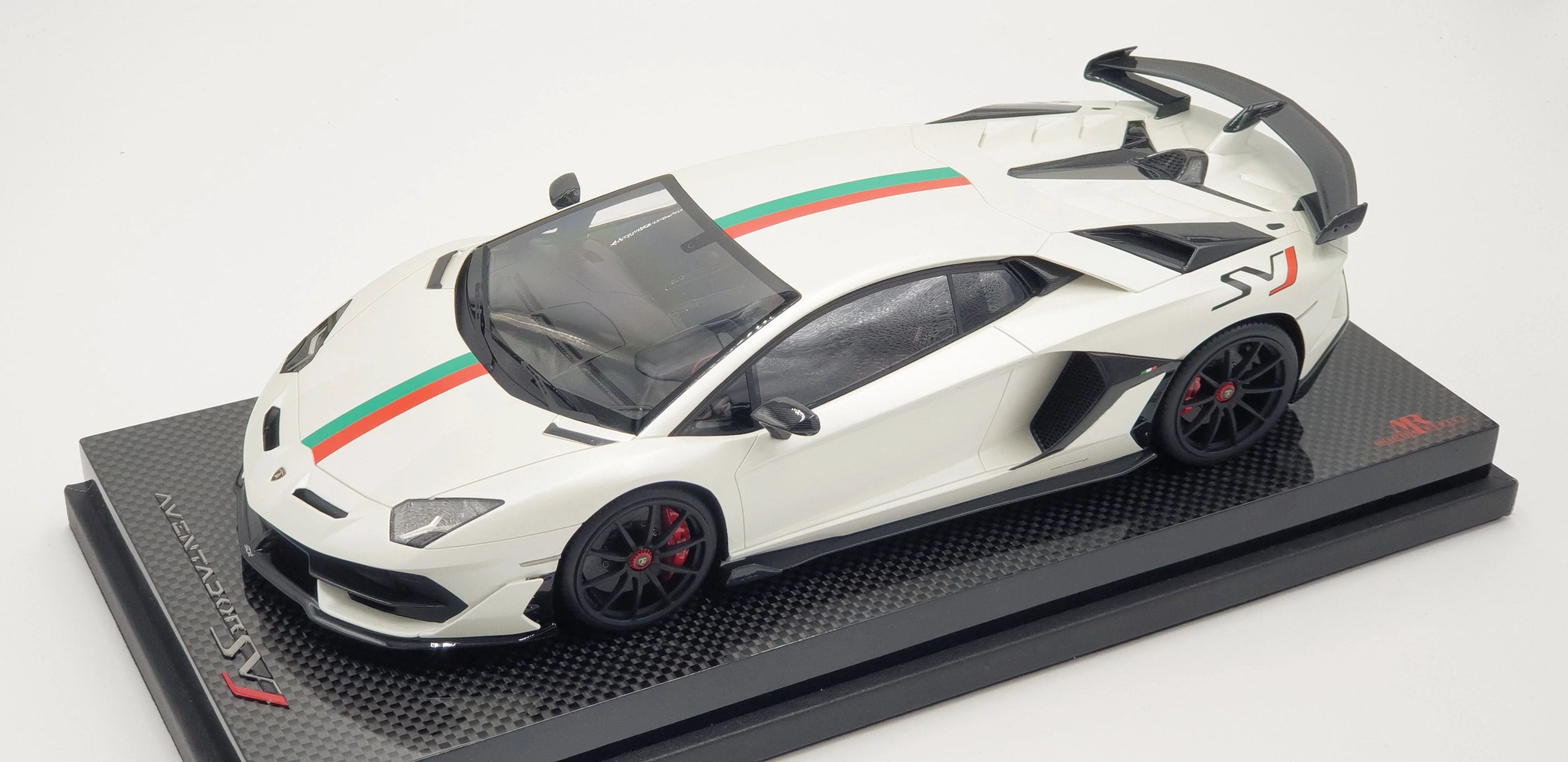 Clearance MR Lamborghini Aventador SVJ White Bianco Canopus, Italian Design  - Limited 16 pcs