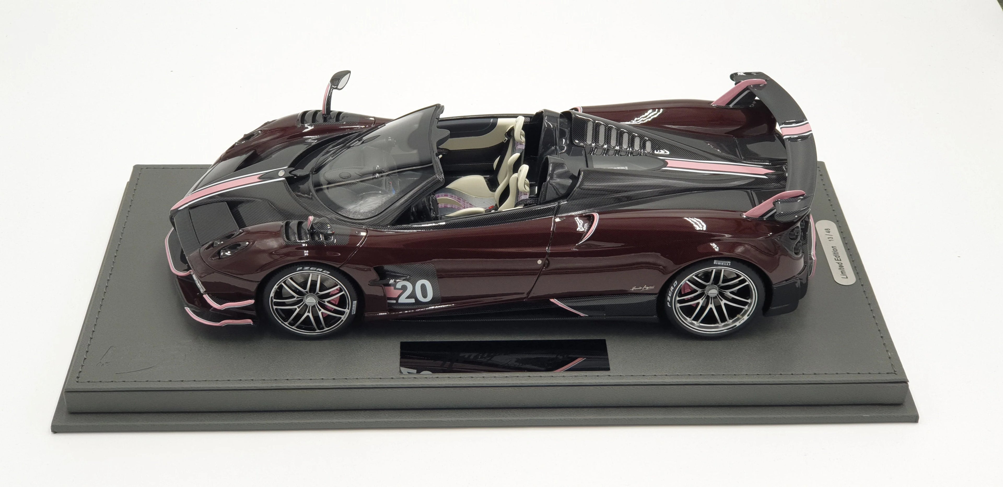 BBR Pagani Huayra Roadster BC Black Carbonium Dark Red - Limited 48 pcs