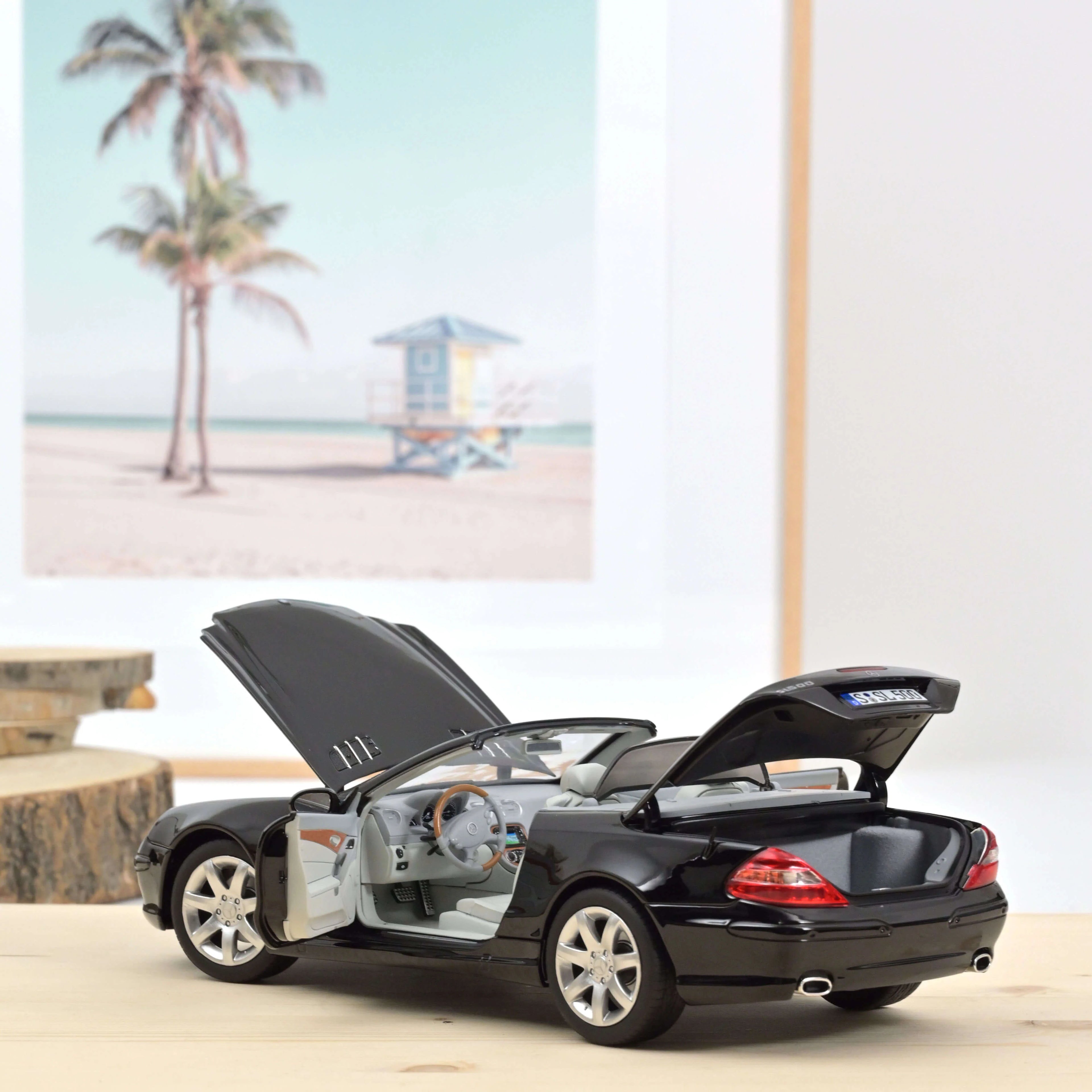 Mercedes-Benz SL 500 2003 Noir 1:18