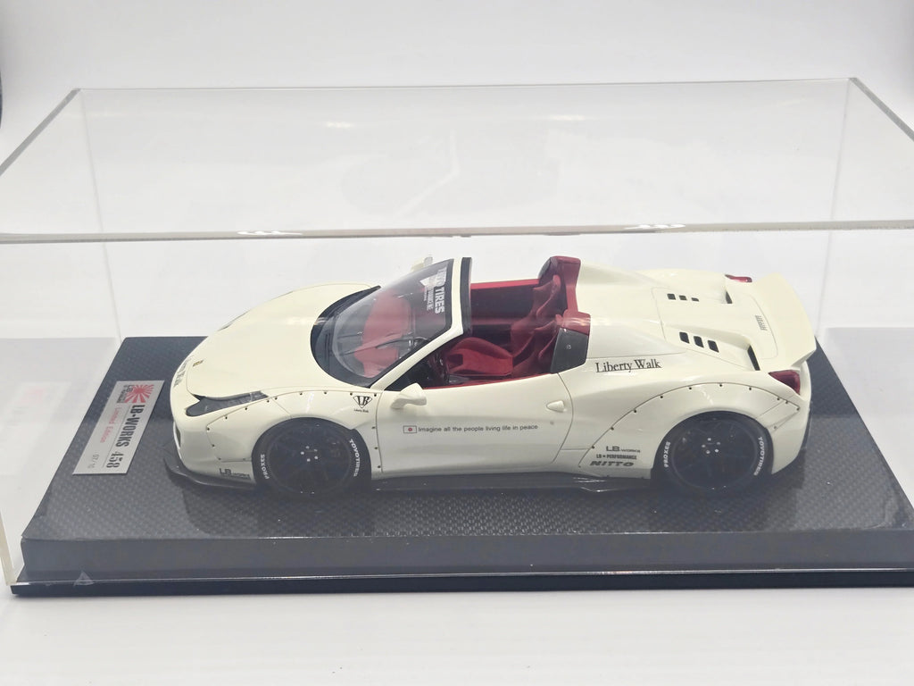 Ferrari 458 Spider Liberty Walk Performance, White on Carbon Base - Ltd 10 pcs by LB Work