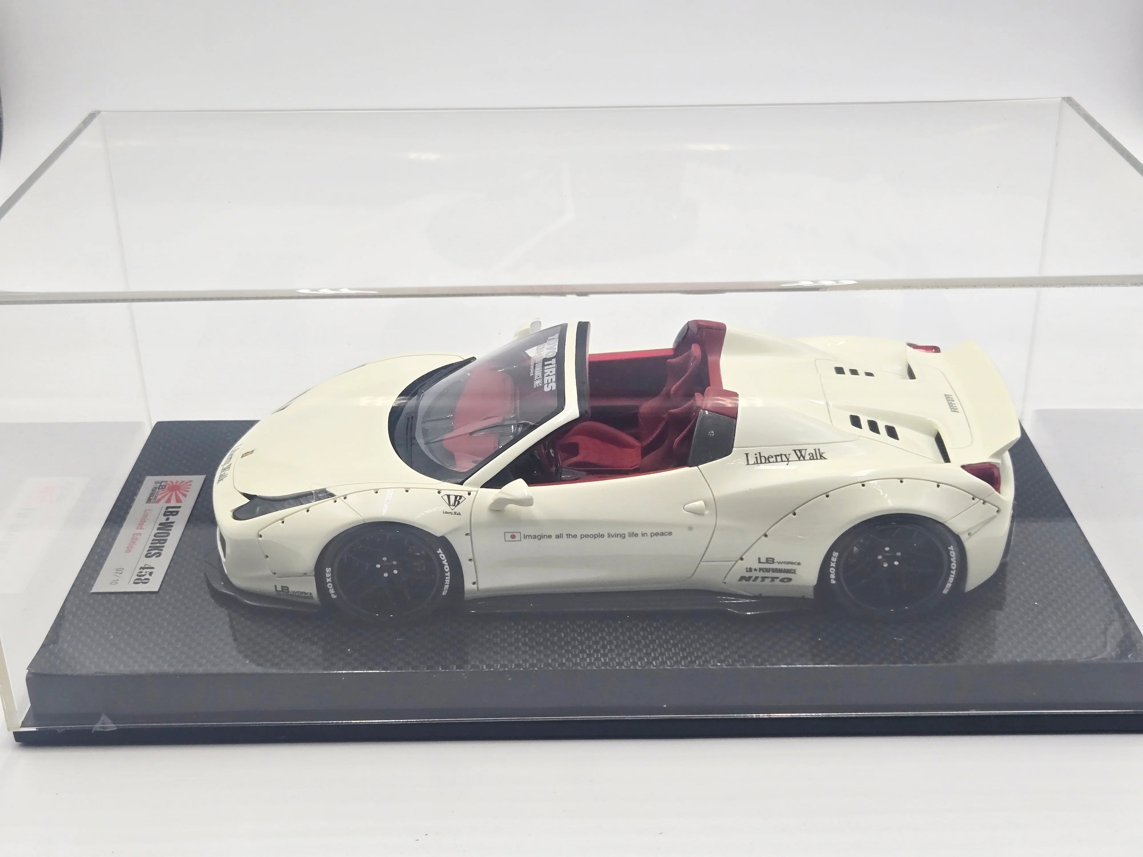 Ferrari 458 Spider Liberty Walk Performance, White on Carbon Base - Ltd 10 pcs by LB Work