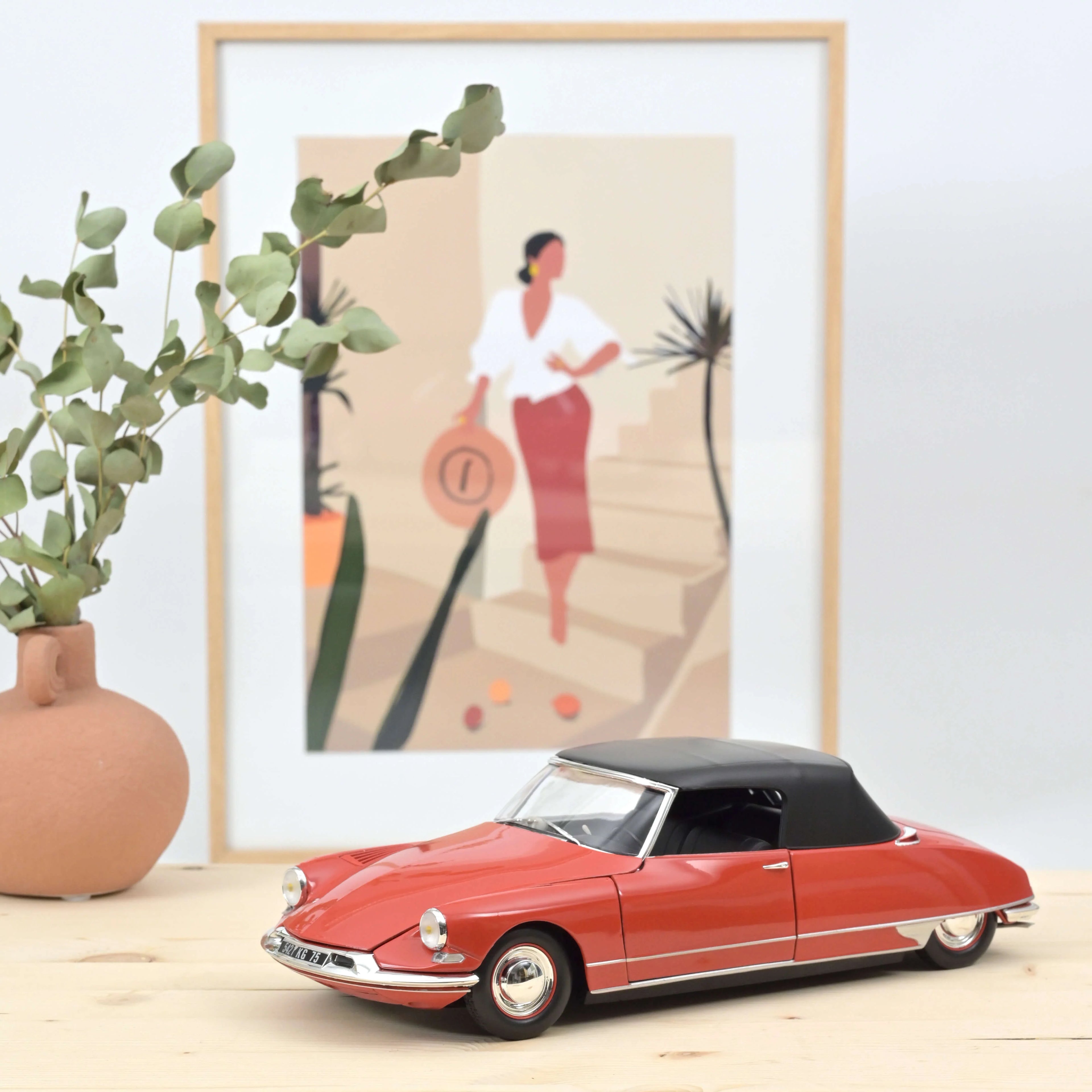 Citroën DS 19 Convertible 1961 Corail Red 1:18