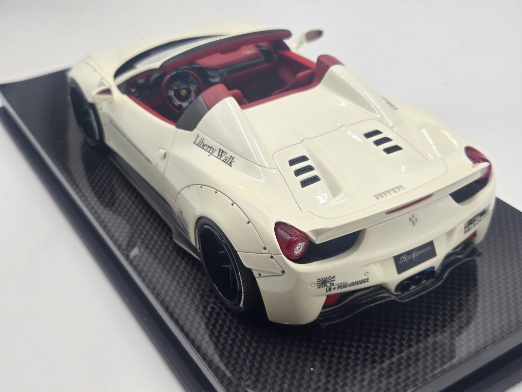 Ferrari 458 Spider Liberty Walk Performance, White on Carbon Base - Ltd 10 pcs by LB Work