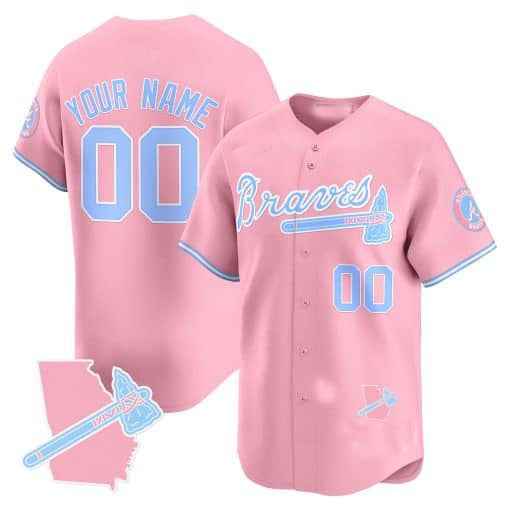 Custom A.Braves Bubblegum Pink Vapor Premier Limited Jersey��C All Stitched Baseball Jerseys
