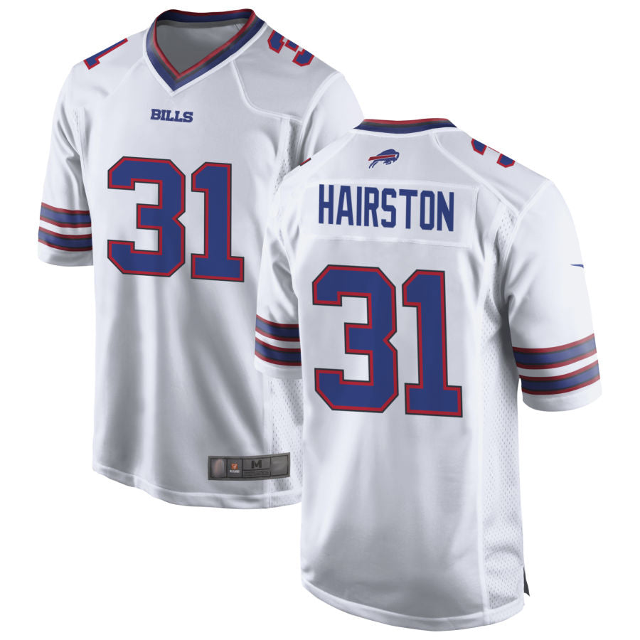 B.Bills #31 Maxwell Hairston Player White Home Game Football Jerseys