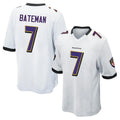 B.Ravens #7 Rashod Bateman Player White Game Home Football Jerseys