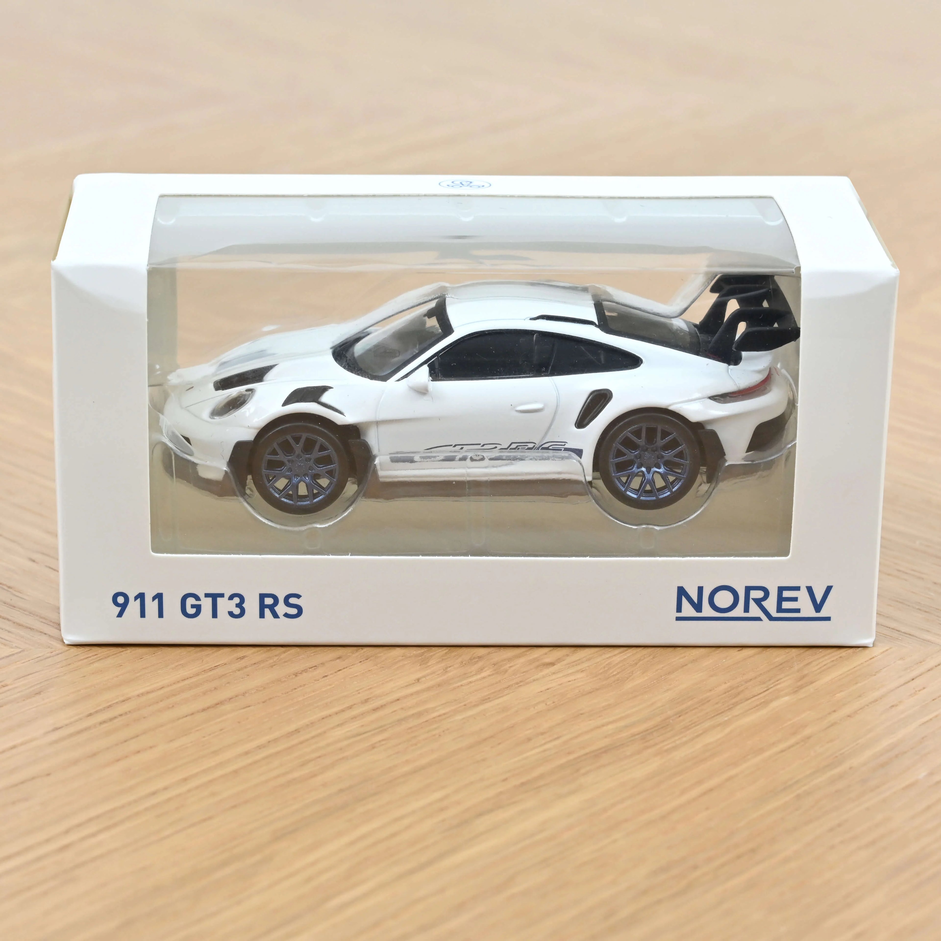 Porsche 911 GT3 RS 2022 weiß & blau Aufkleber Jet-car 1:43