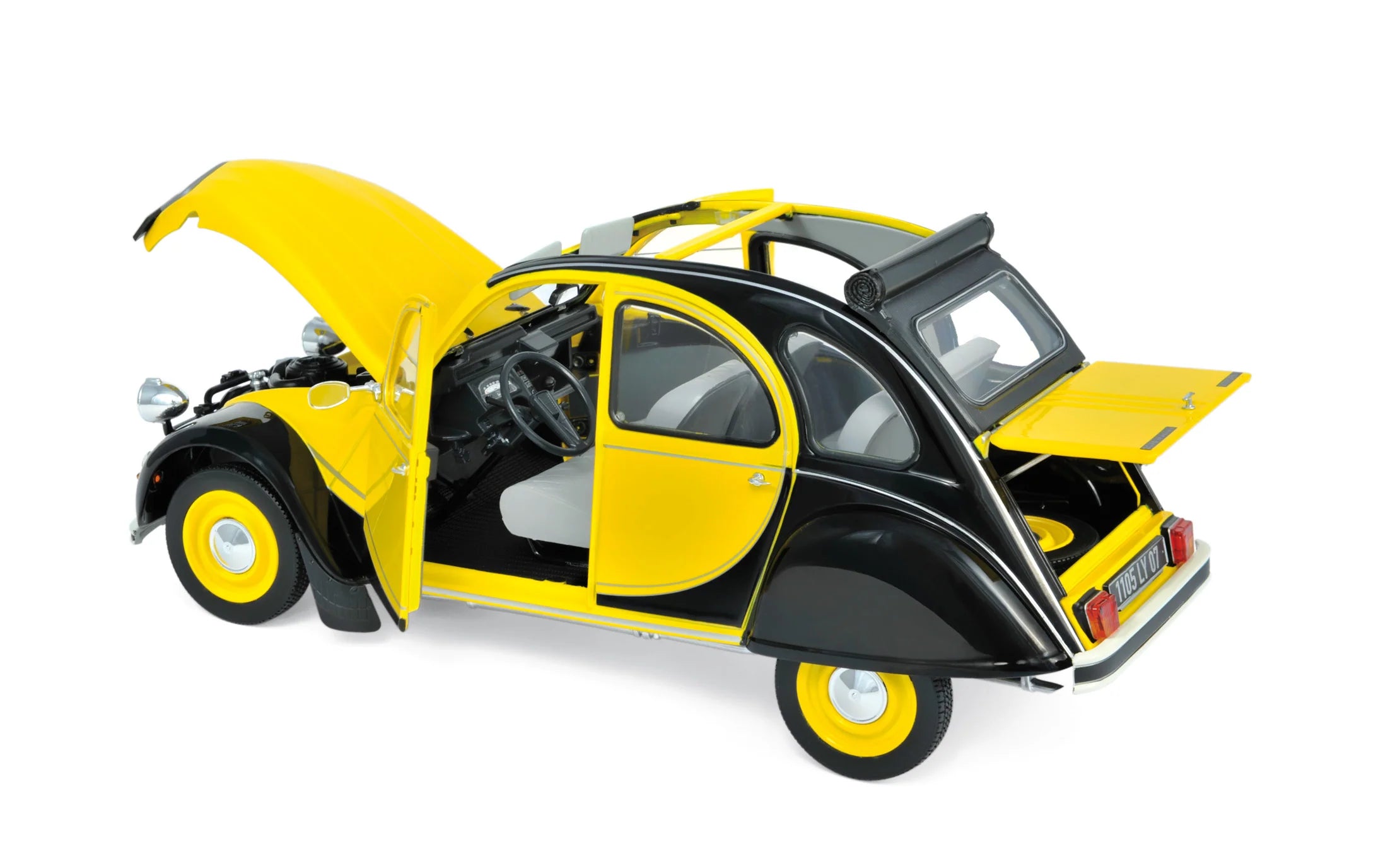 Citroën 2CV Charleston 1982 Jaune Helios et noir  1/18
