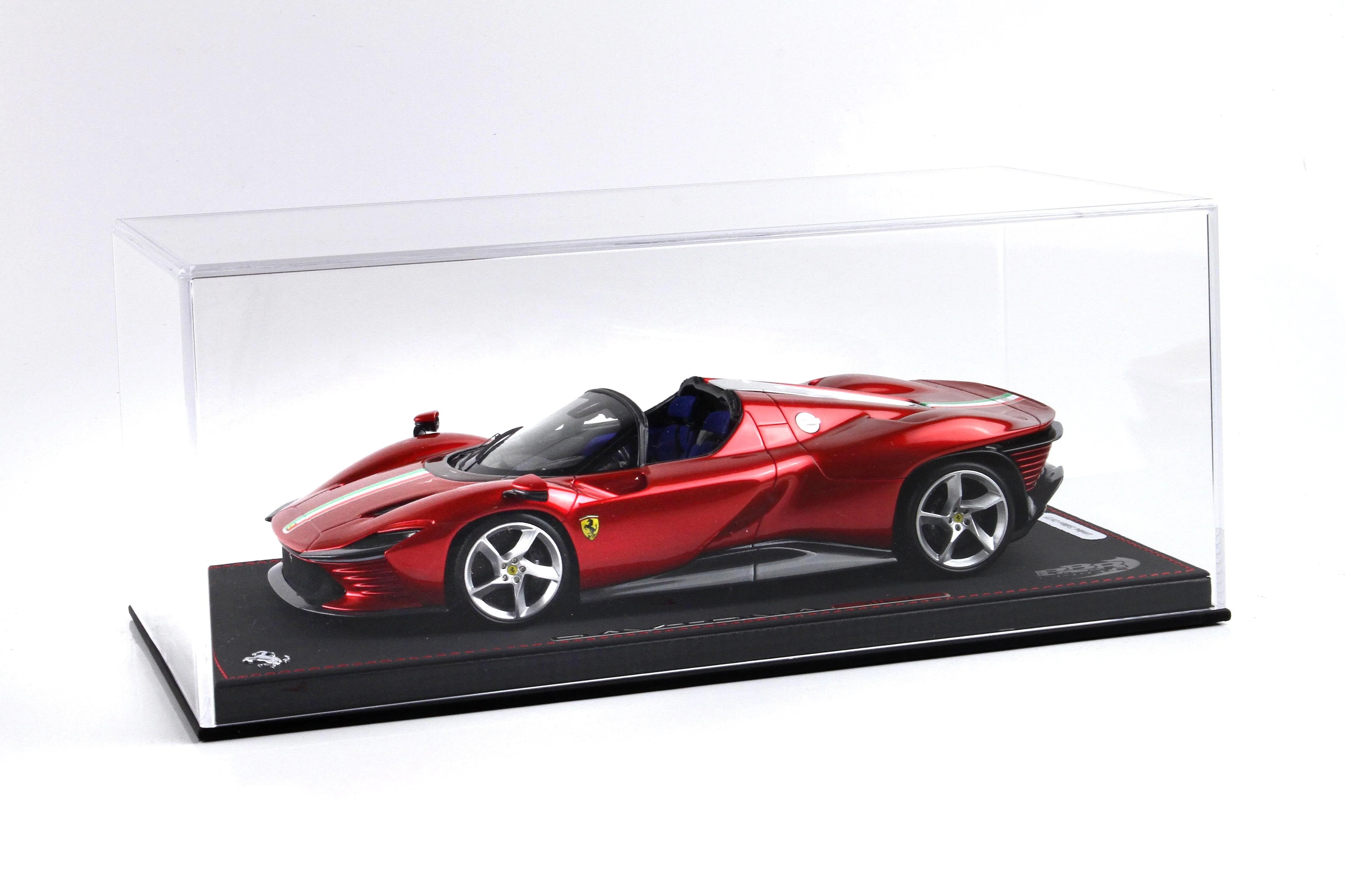 BBR Ferrari Daytona SP3 Icona Metallic Red Magma Italy Stripe - Limited 21 pcs with Display Case