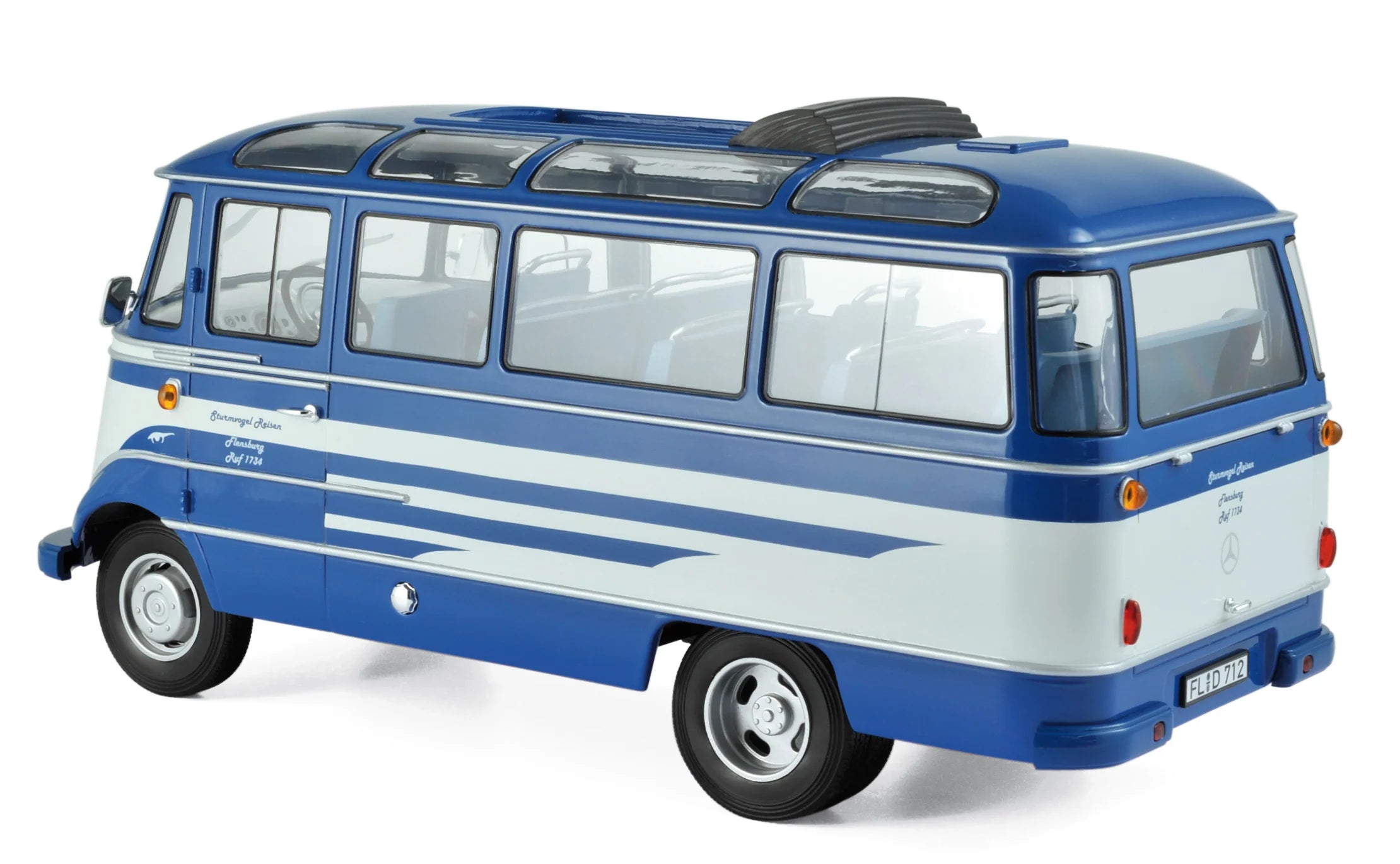 Mercedes-Benz O319 Bus 1957 Blue & Beige 1:18