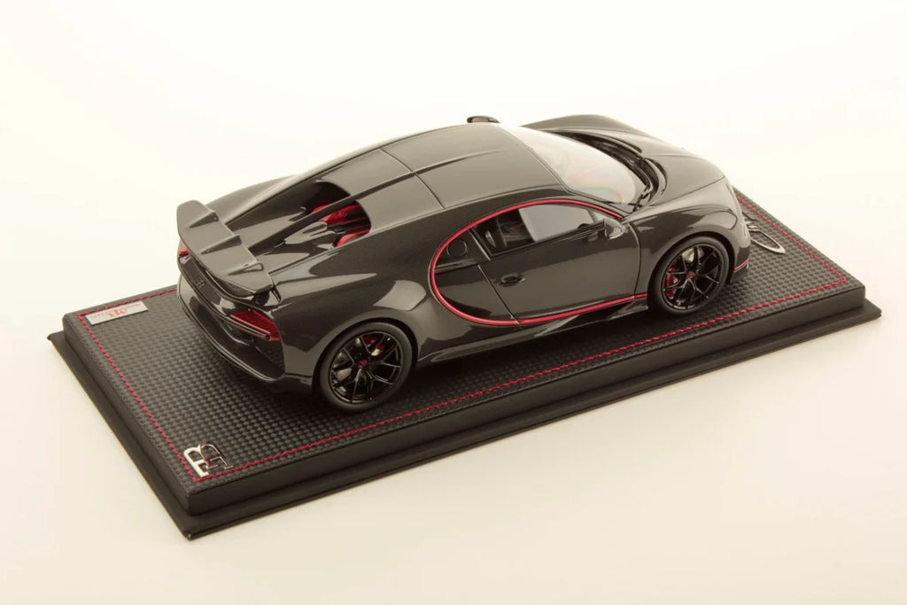 MR Bugatti Chiron Sport Grey Carbon w/ Italian Red Frame - Limited 49 pcs