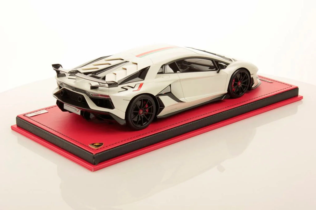 Clearance MR Lamborghini Aventador SVJ White Bianco Canopus, Italian Design  - Limited 16 pcs