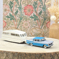 Simca Vedette Chambord 1958 et caravane Hénon Bleu Léman/Gris 1:43