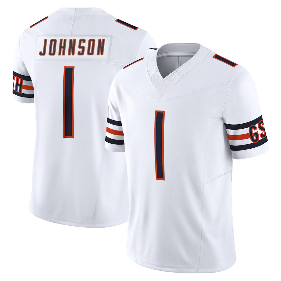 C.Bears #1 Jaylon Johnson Player White Vapor F.U.S.E. Limited Football Jerseys
