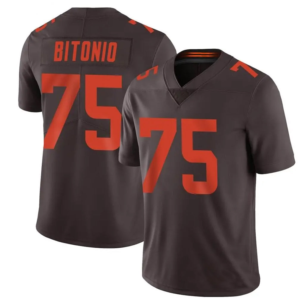 C.Browns #75 Joel Bitonio Player Brown Vapor Limited Game Football Jerseys