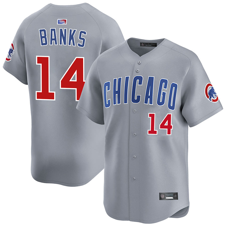 C.Cubs #14 Ernie Banks Player Road Limited Baseball Jerseys
