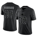C.Panthers #30 Chuba Hubbard Player Black Limited Reflective Football Jerseys