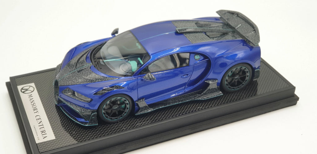T&P Bugatti Chiron Mansory Centuria Carbone Bleu - Édition limitée 99 pcs