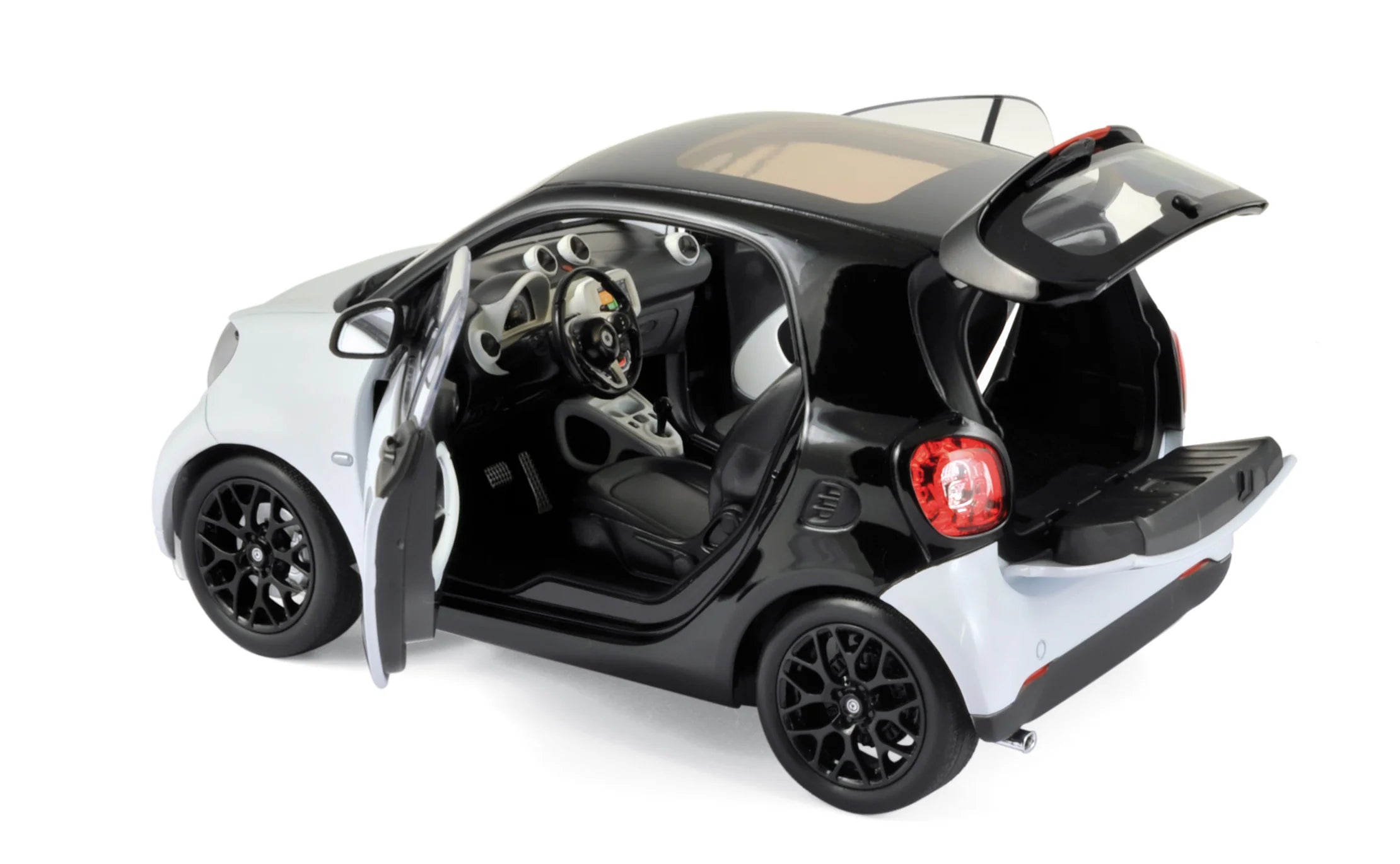 Smart Fortwo 2015 Schwarz&Weiß 1:18