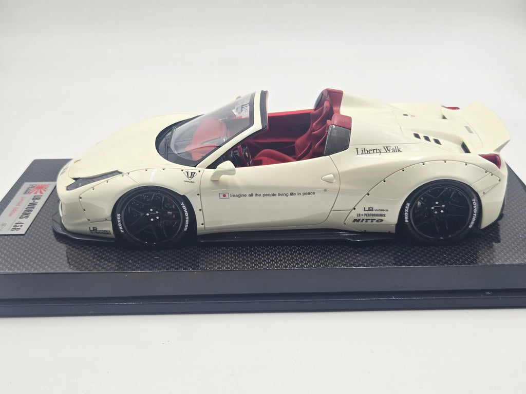 Ferrari 458 Spider Liberty Walk Performance, White on Carbon Base - Ltd 10 pcs by LB Work