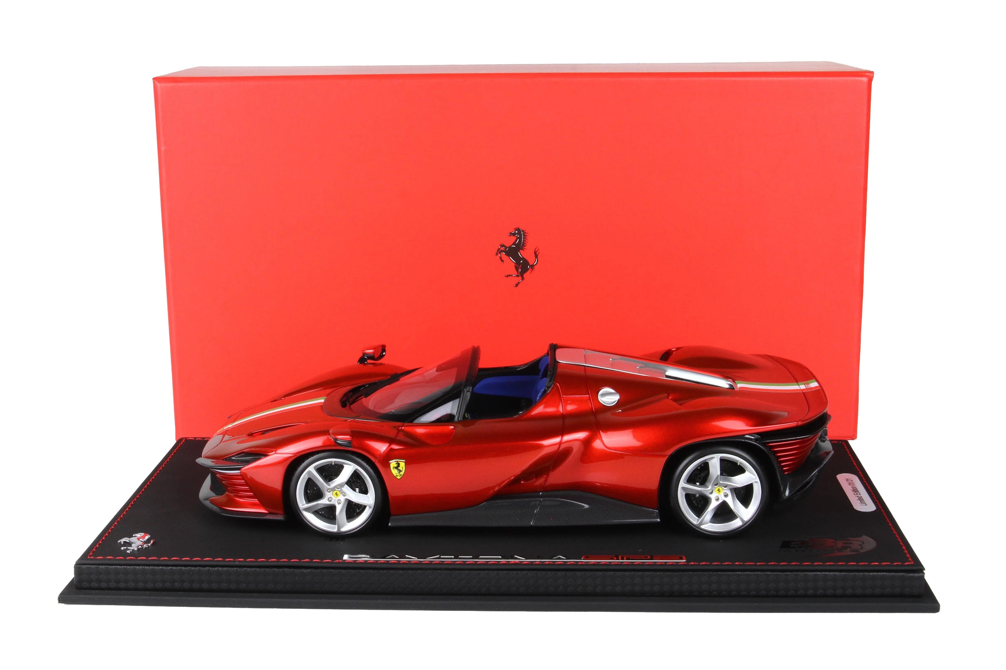 BBR Ferrari Daytona SP3 Icona Metallic Red Magma Italy Stripe - Limited 21 pcs with Display Case