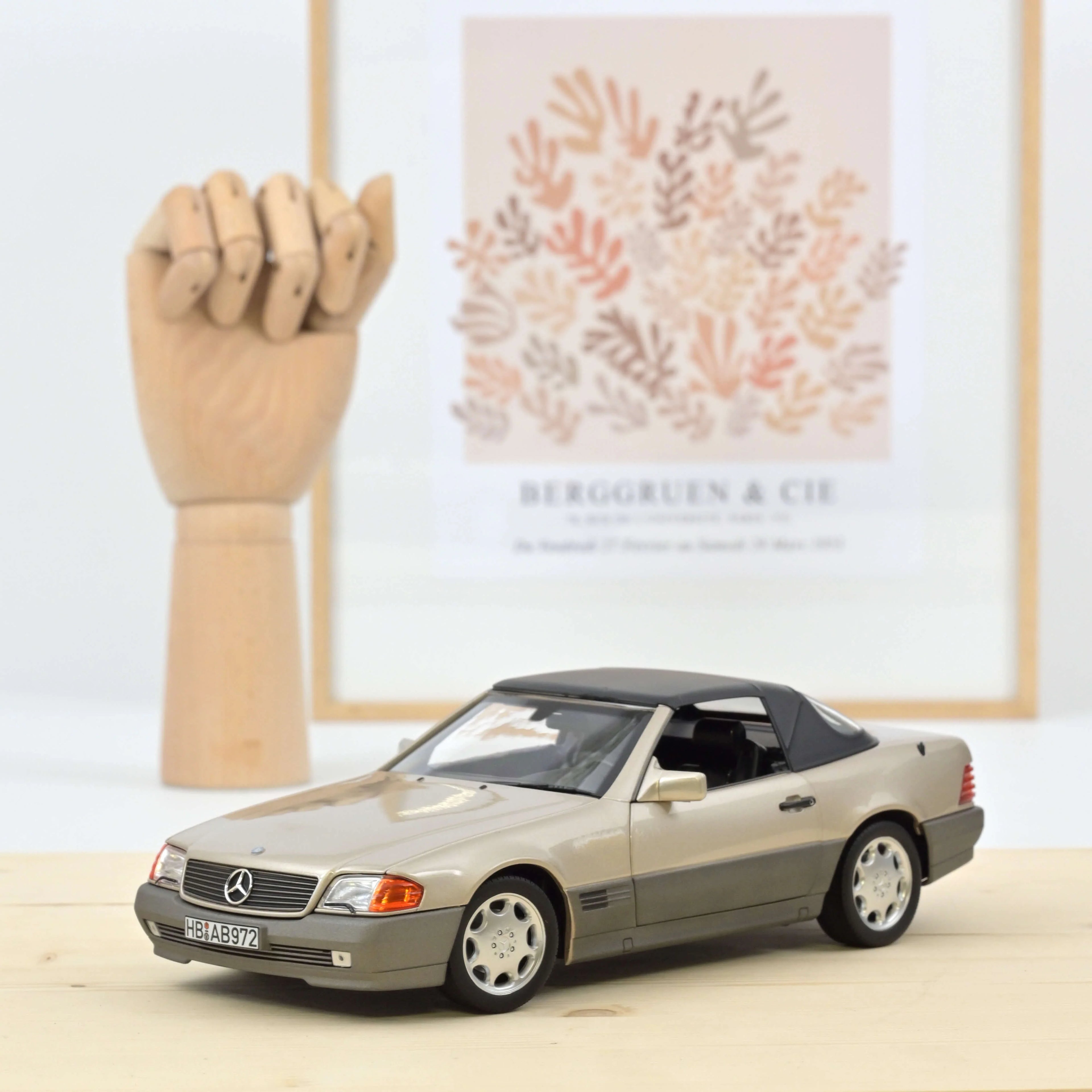 Mercedes-Benz 500 SL 1989 Rauchsilber Metallic 1:18