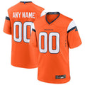 Custom D.Broncos Orange Game Football Jersey -Stitched American Football Jerseys
