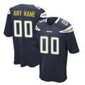 Custom LA.Chargers Navy Game Football Jerseys