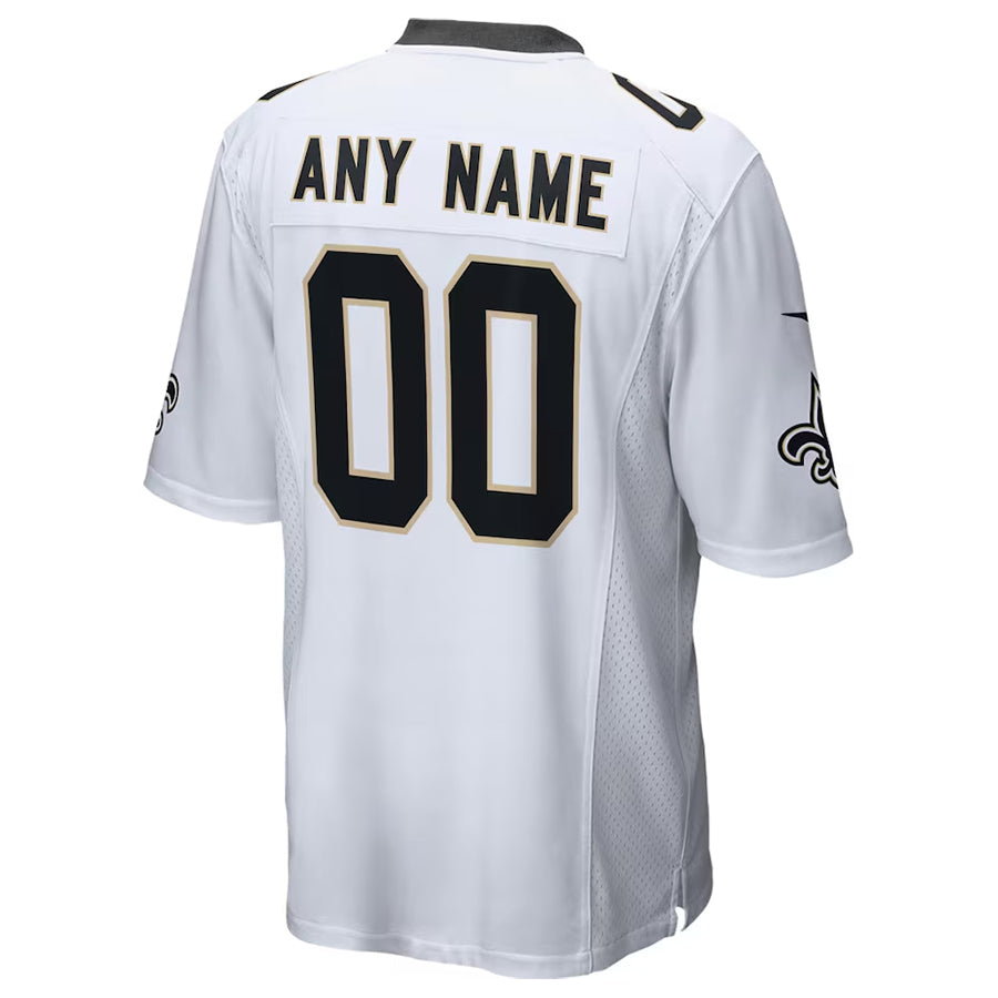 Custom NO.Saints White Home Game Football Jerseys