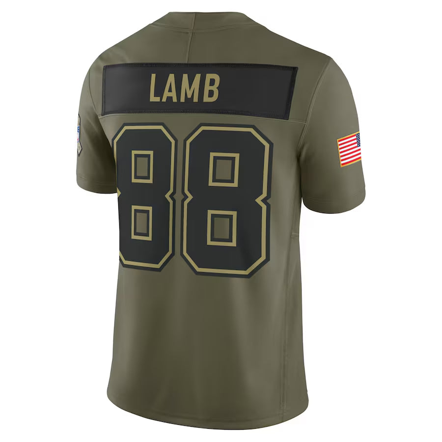 D.Cowboys #88 CeeDee Lamb Player Olive Salute to Service Limited Football Jerseys