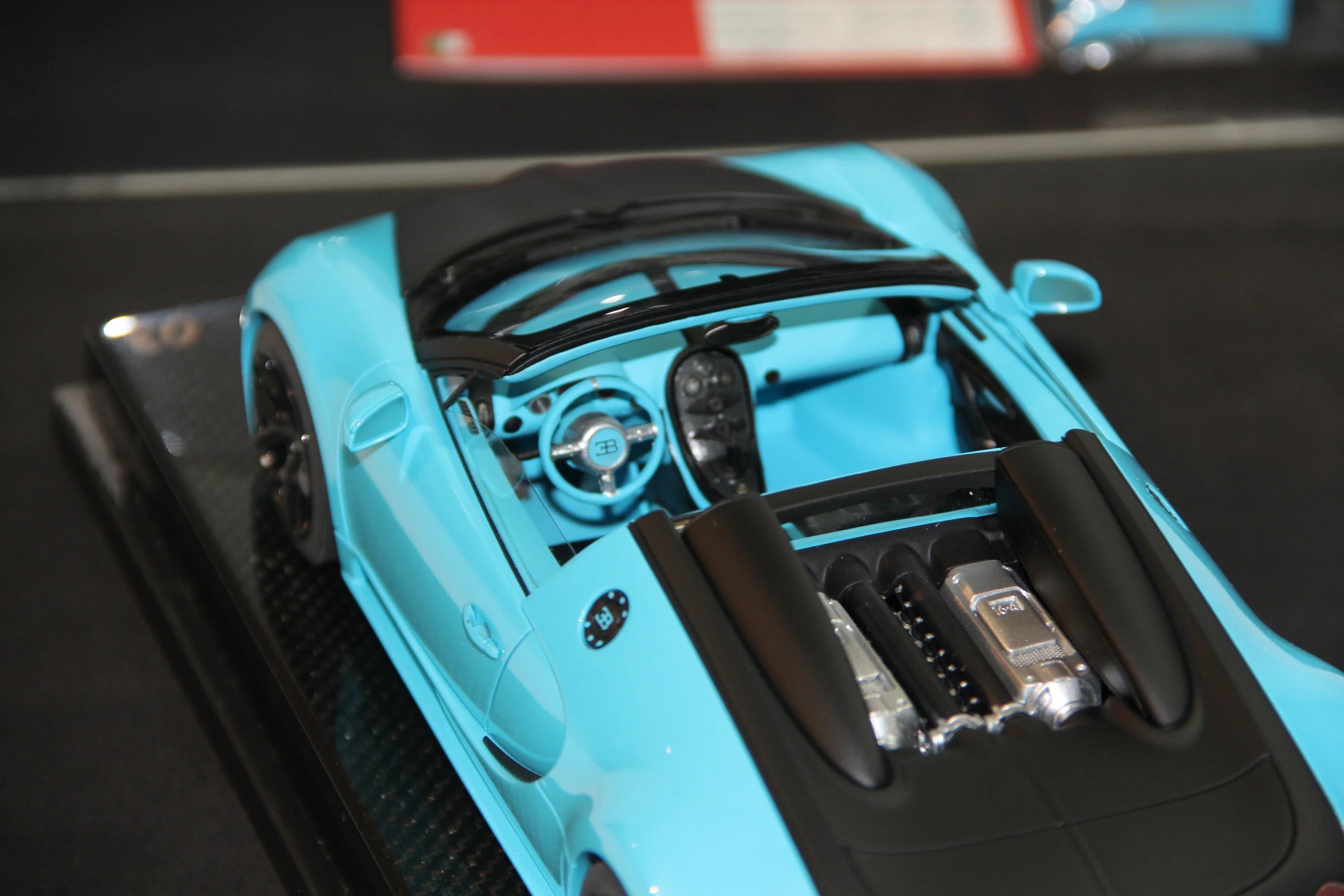 MR Bugatti Grand Sport Veyron Vitesse Baby Blue on Carbon Base, Limited 15 pcs