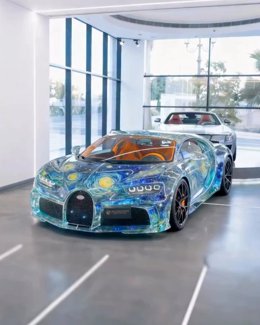 Pre-order HH Bugatti Chiron SS Art Car Van Gogh Starry Night Livery - Limited 20 pcs