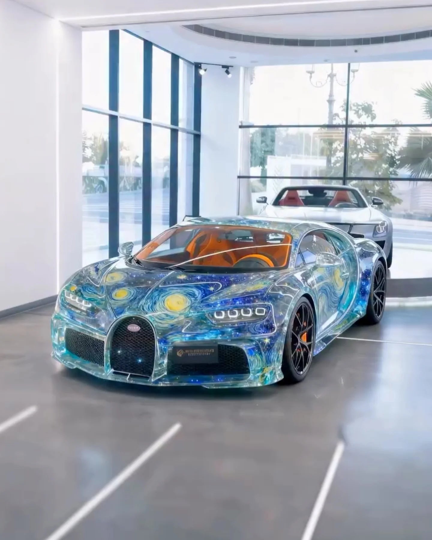Pre-order HH Bugatti Chiron SS Art Car Van Gogh Starry Night Livery - Limited 20 pcs