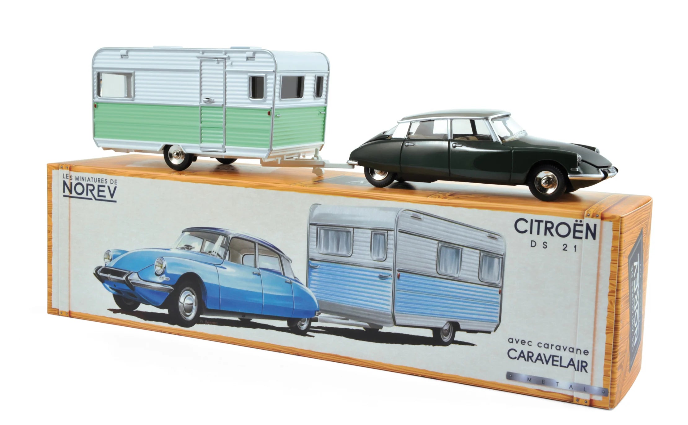 Citroën DS 21&Caravane Green Jura&Grey metallic 1:43