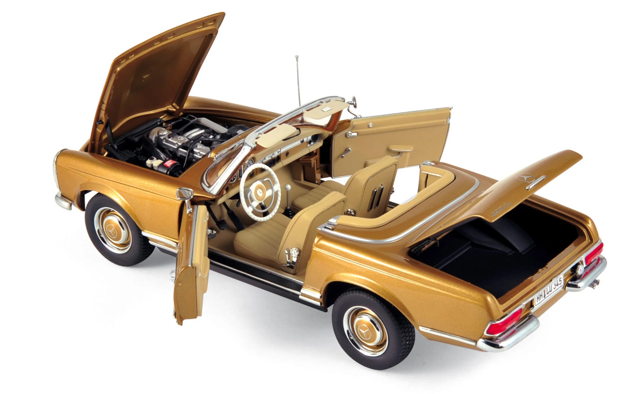 Mercedes-Benz 230 SL 1963 Hardtop Gold metallic 1:18