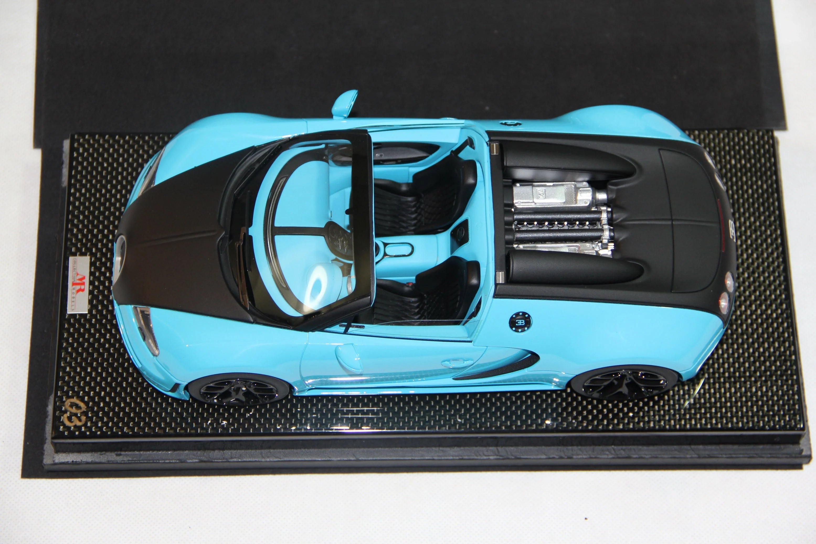 MR Bugatti Grand Sport Veyron Vitesse Baby Blue on Carbon Base, Limited 15 pcs