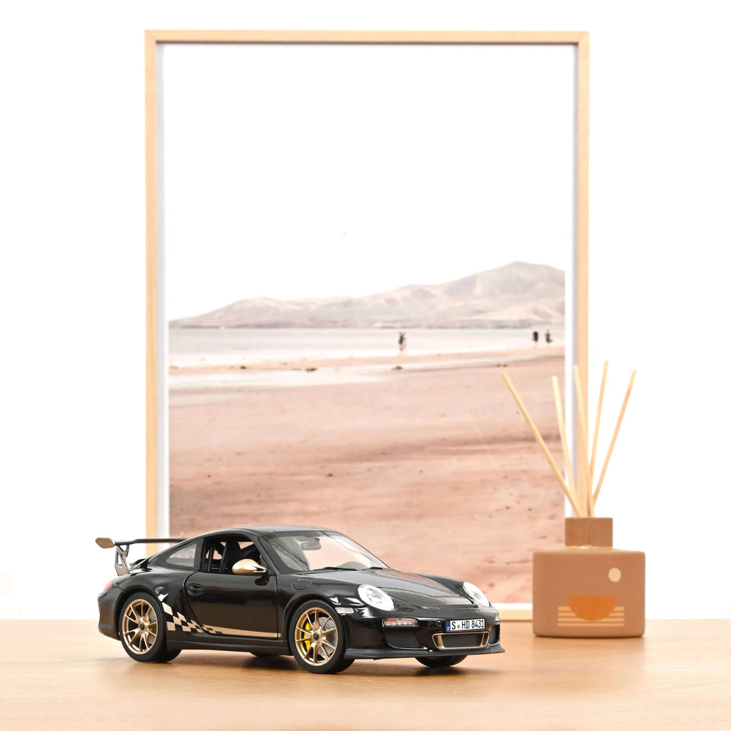 Porsche 911 GT3 RS 2009 Noir et or blanc métallisé 1:18