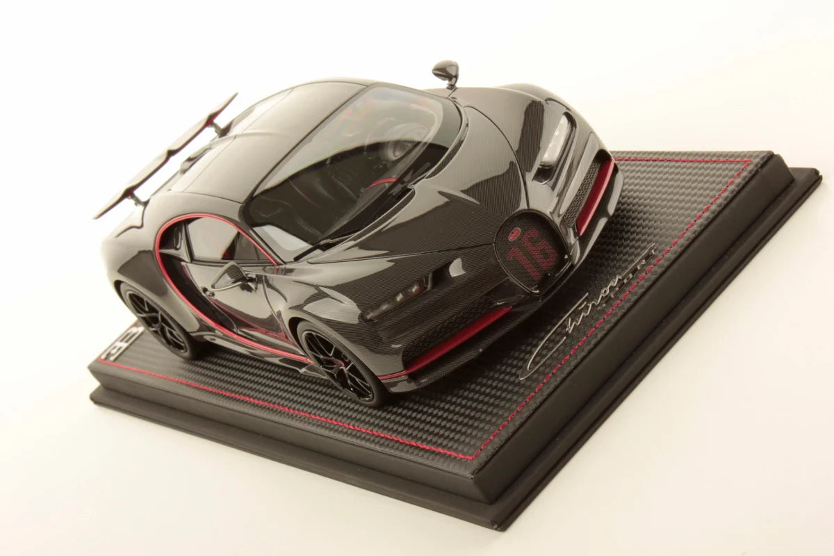 MR Bugatti Chiron Sport Grey Carbon w/ Italian Red Frame - Limited 49 pcs