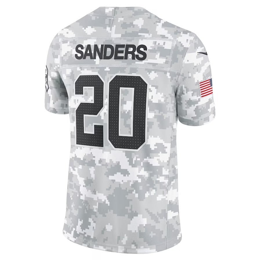 D.Lions #20 Barry Sanders Player Arctic Camo Salute to Service Limited Stitched American Football Jerseys