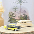 Simca Vedette Chambord 1958 et caravane Hénon Jaune et Noir 1:43