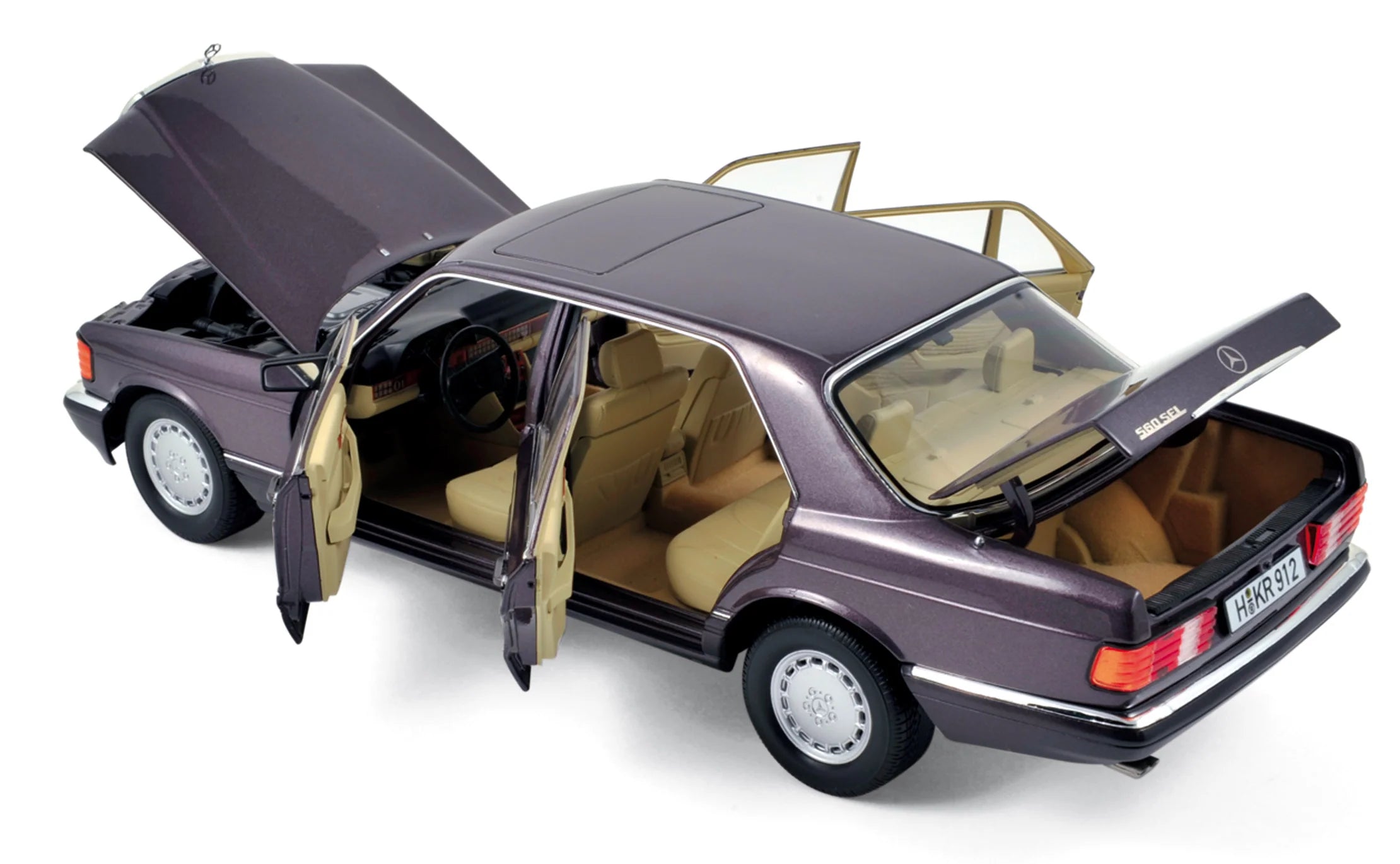 Mercedes-Benz 560 SEL 1991 Purple metallic 1:18