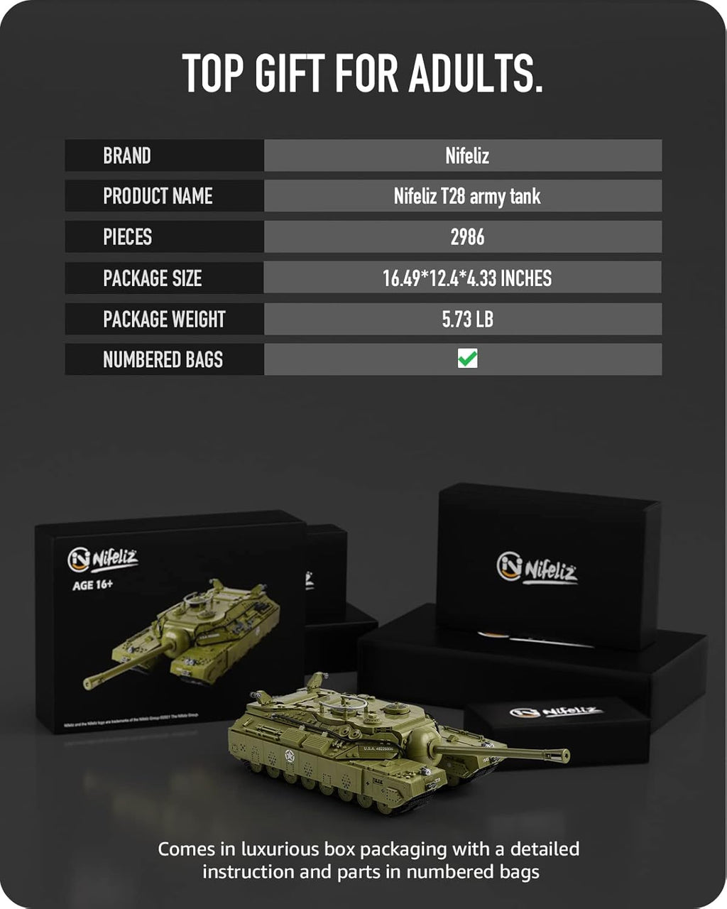 Nifeliz T28 Super Heavy Tank (2986 PCS, NF10525)