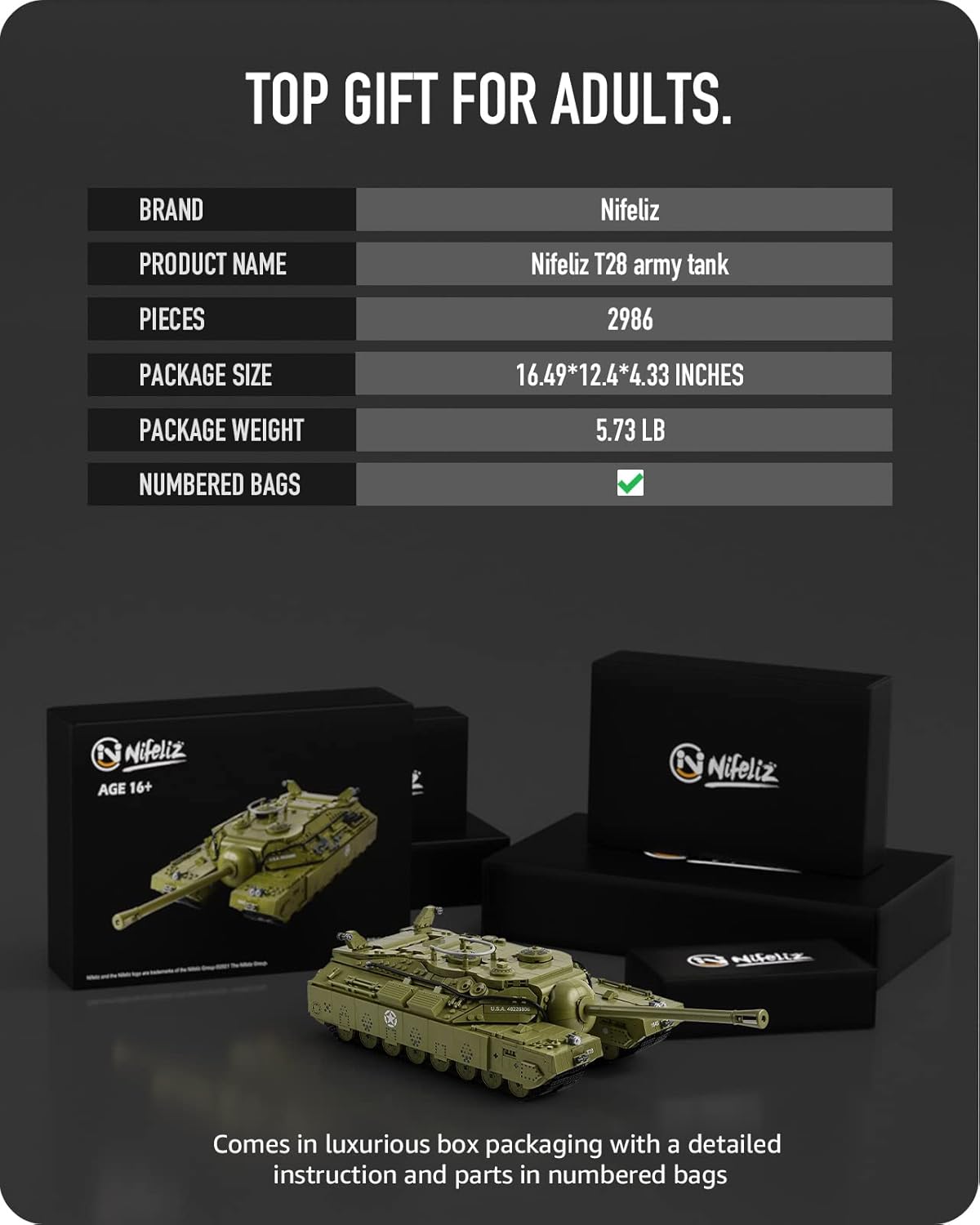 Nifeliz T28 Super Heavy Tank (2986 PCS, NF10525)