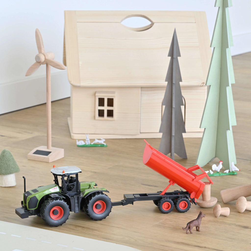 Tractor CLAAS Xerion 5000 with Trailer Plastigam 1:43