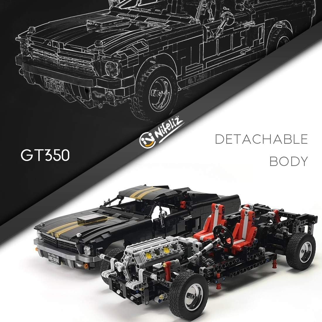 Nifeliz Muscle Car 1965s GT350 Race (1817 PCS, NF10520)