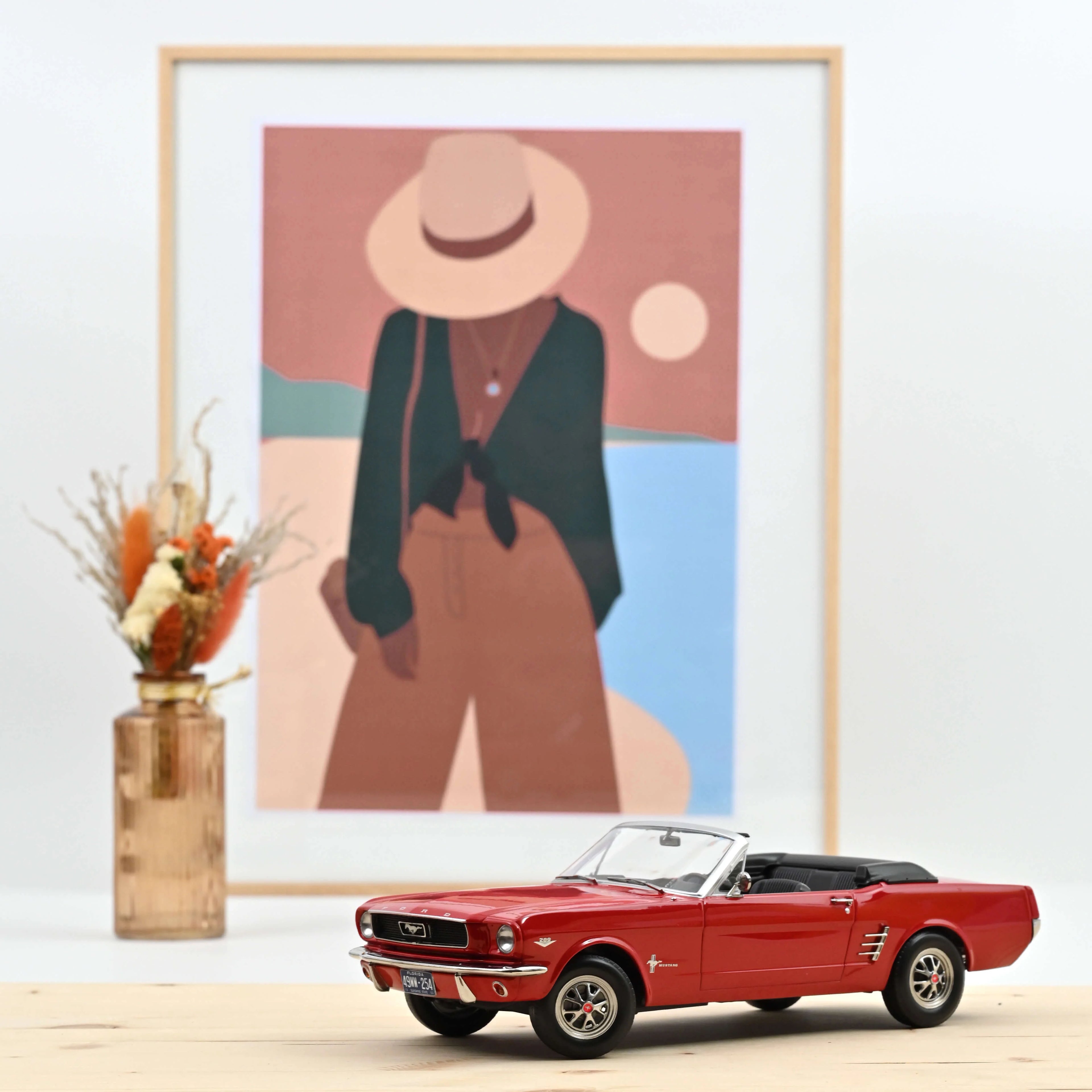 Ford Mustang Convertible 1966 Rouge Éclatant 1:18