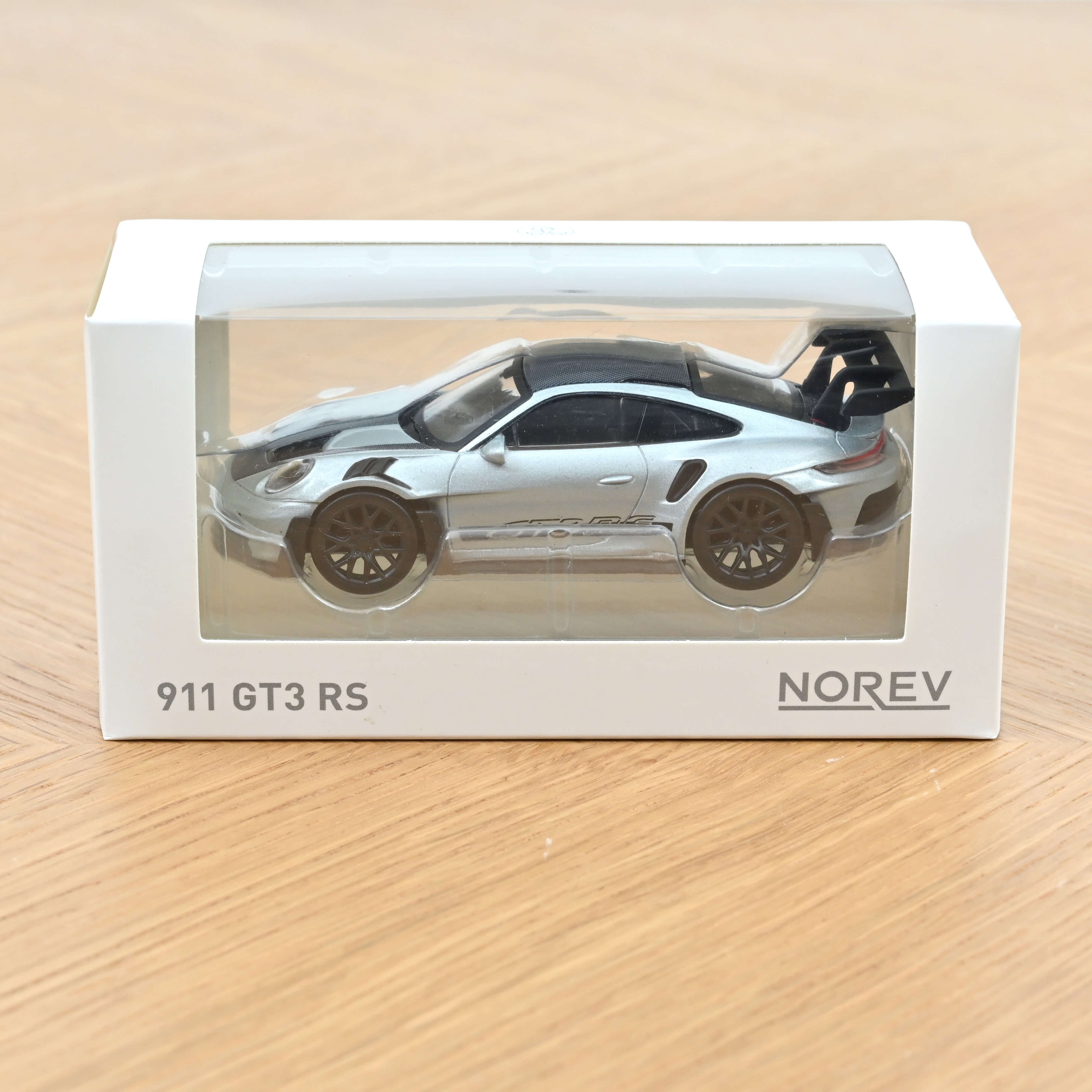Porsche 911 GT3 RS 2022 Silber & Schwarze Aufkleber Jet-Car 1:43