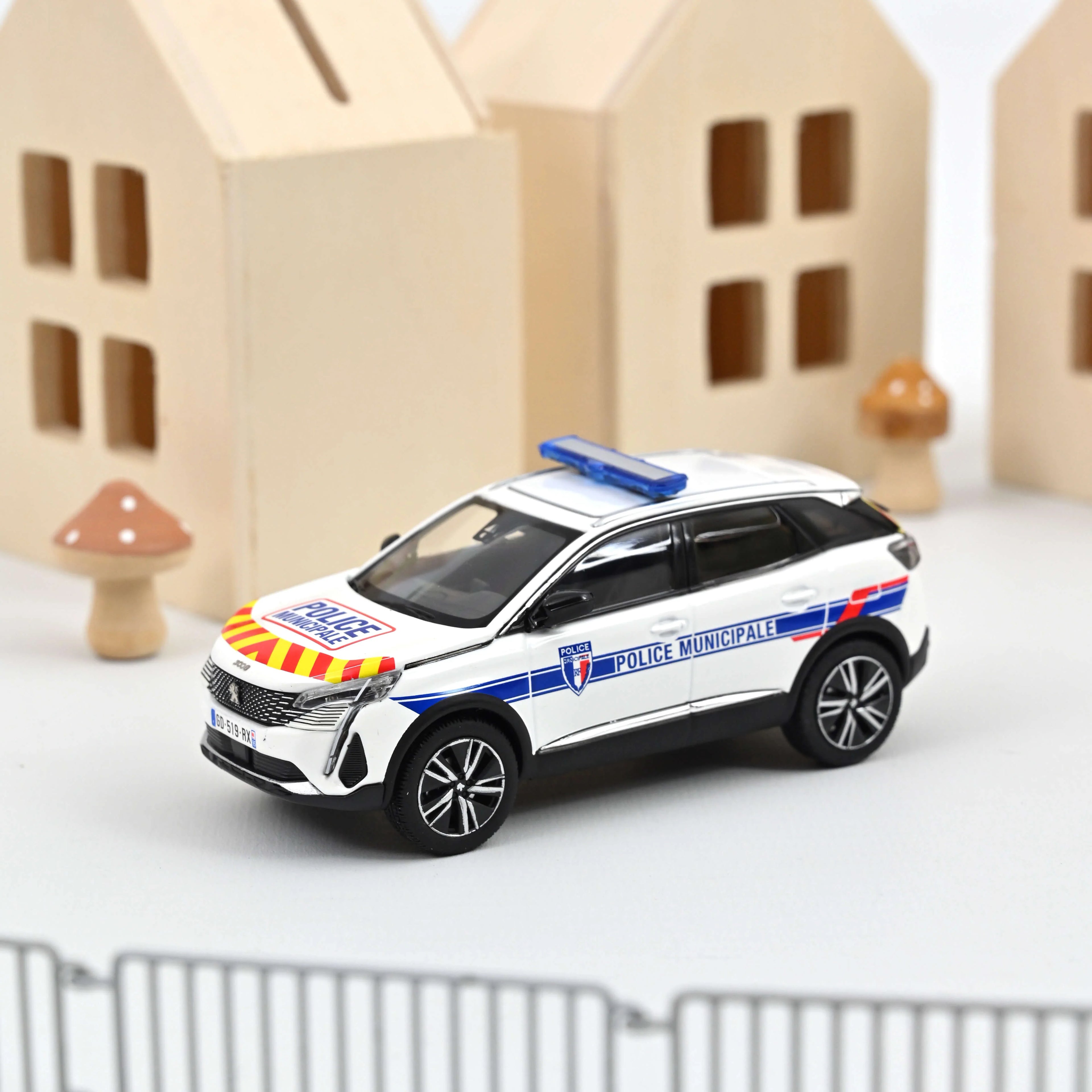 Peugeot 3008 2023 Police Municipale avec bandes rouges/jaunes 1:43