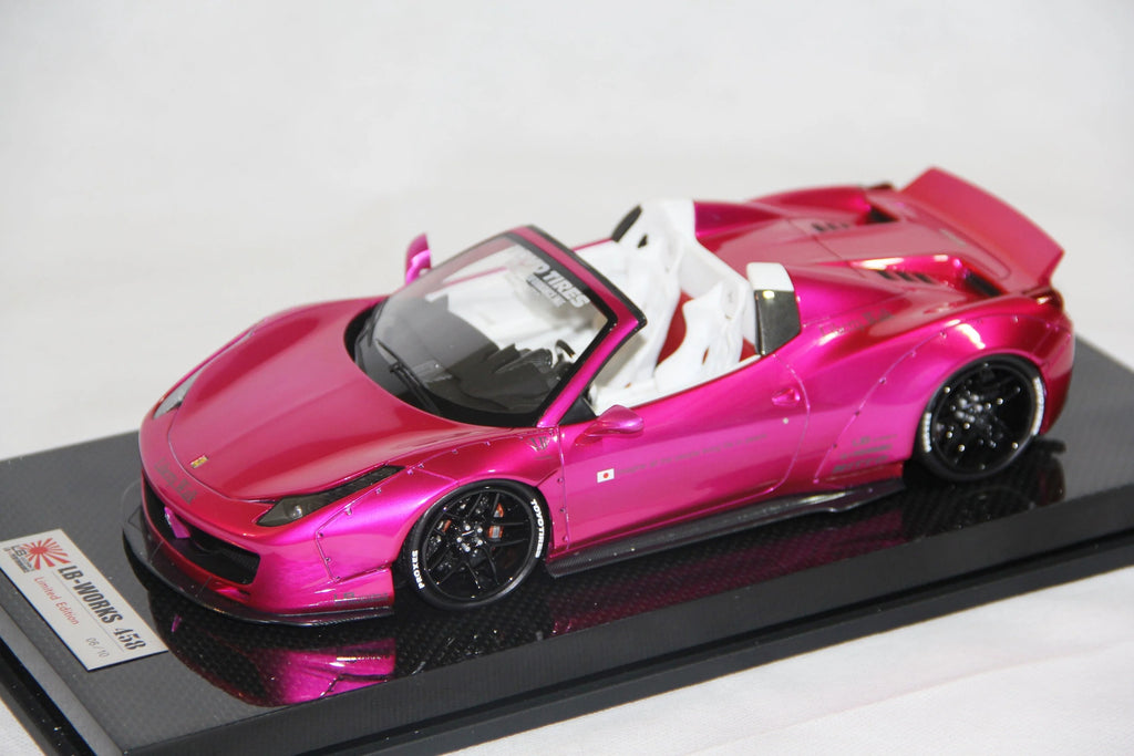 Ferrari 458 Spider Liberty Walk Performance, Flash Pink on Carbon Base - Ltd 10 pcs by LB Work